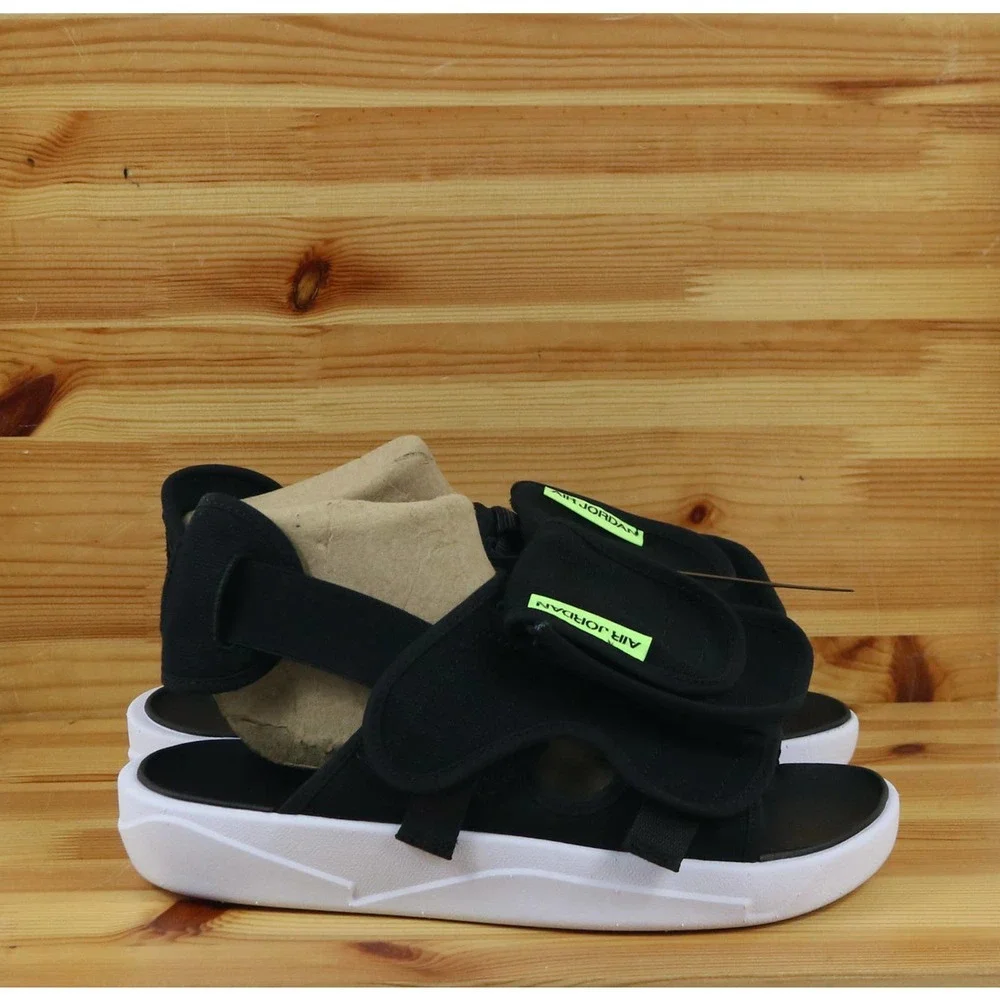 New Nike Jordan SL Sz 9 Slide Black White Men Slip On Sandals Shoes CZ0791-002